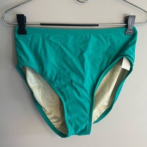 Talbots teal high waist brief bikini bottom swimsuit size 8 NWT